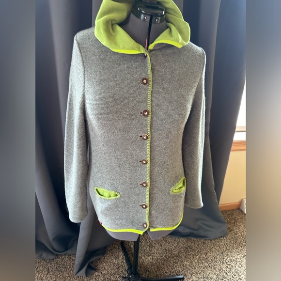 Almgwand grey wool cardigan made in Germany sz 42 - Picture 1 of 12